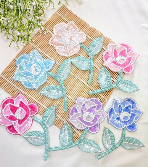 Lotus Look Sequins And Beads Applique Item No 786 Basata